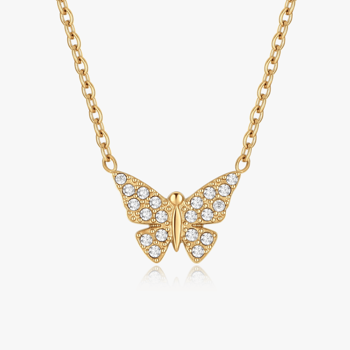 Pave Butterfly Necklace - Flaire & Co.
