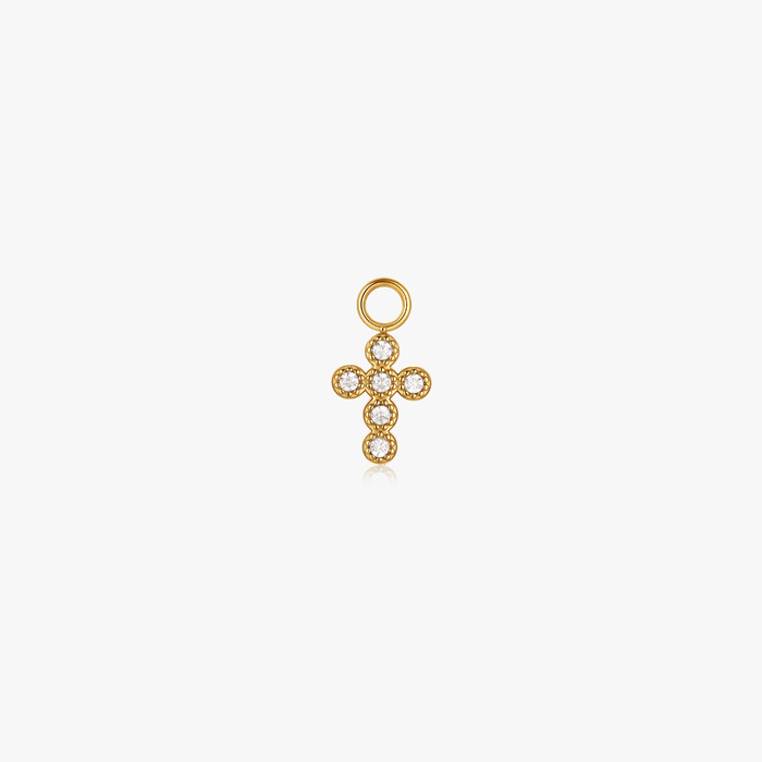 Pave Cross Hoop Charm (Single) - Flaire & Co.