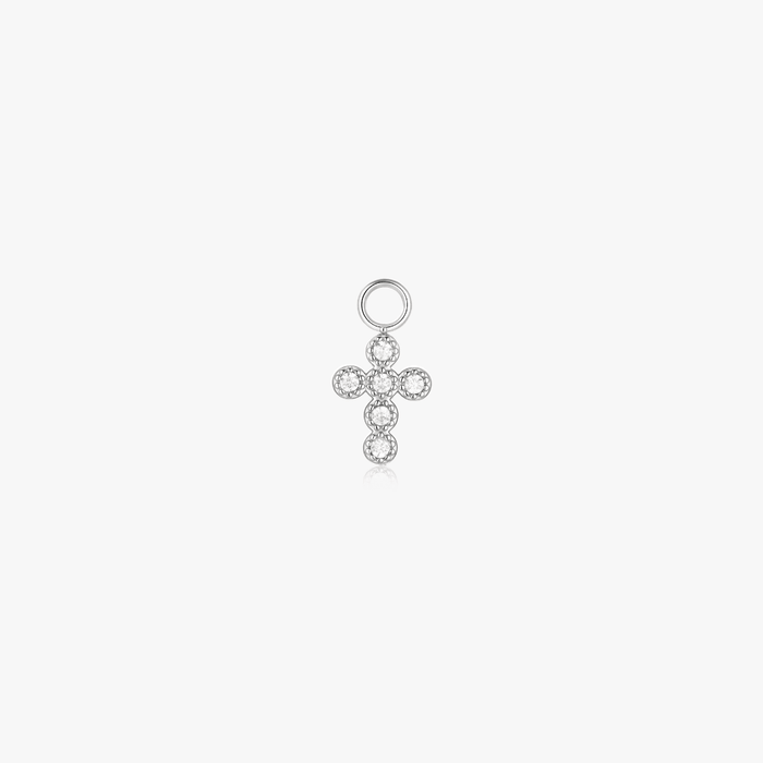 Pave Cross Hoop Charm (Single) - Flaire & Co.