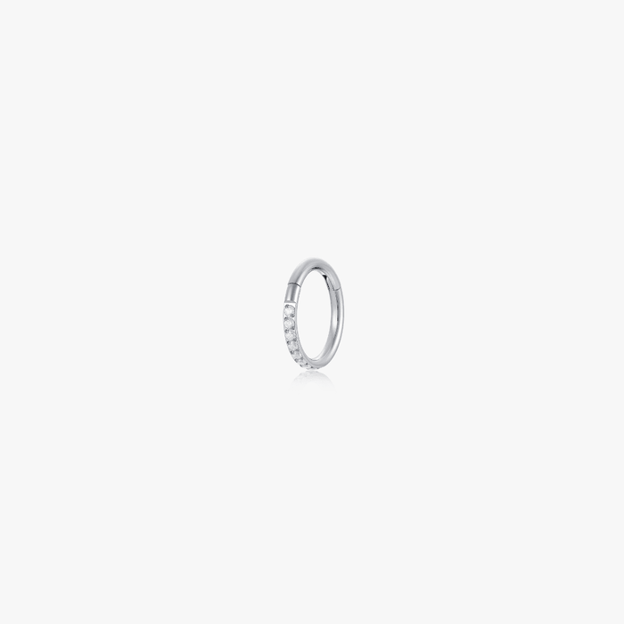Pave Front Gem Titanium Clicker Hoop (Single) - Flaire & Co.