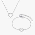 Pave Heart Silver Bundle - Flaire & Co.
