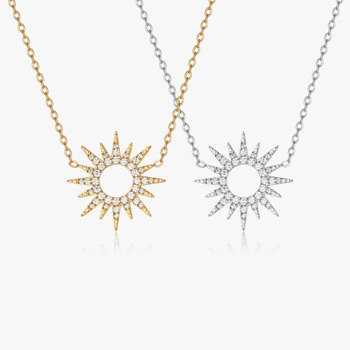 Pave Sunburst Necklace - Flaire & Co.