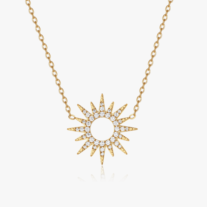 Pave Sunburst Necklace - Flaire & Co.