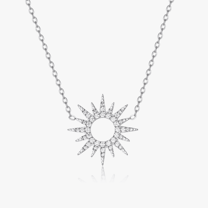 Pave Sunburst Necklace - Flaire & Co.
