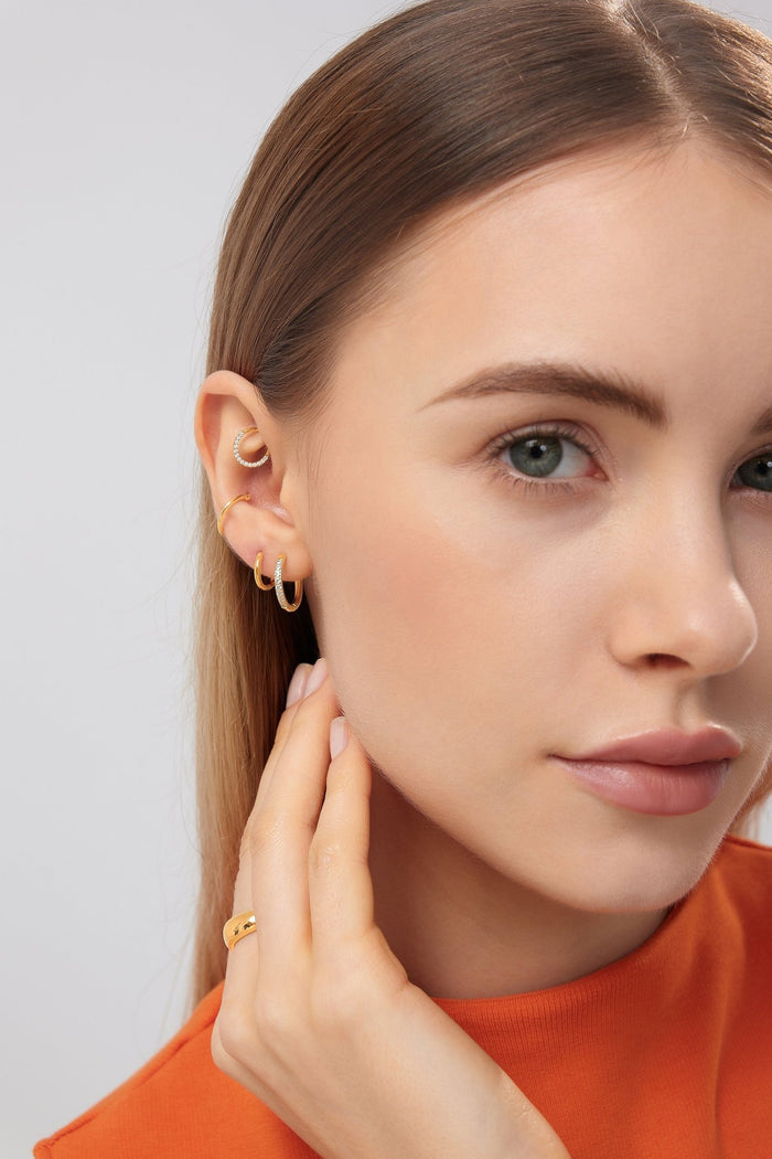 Pave Titanium Hoop (Single) - Flaire & Co.