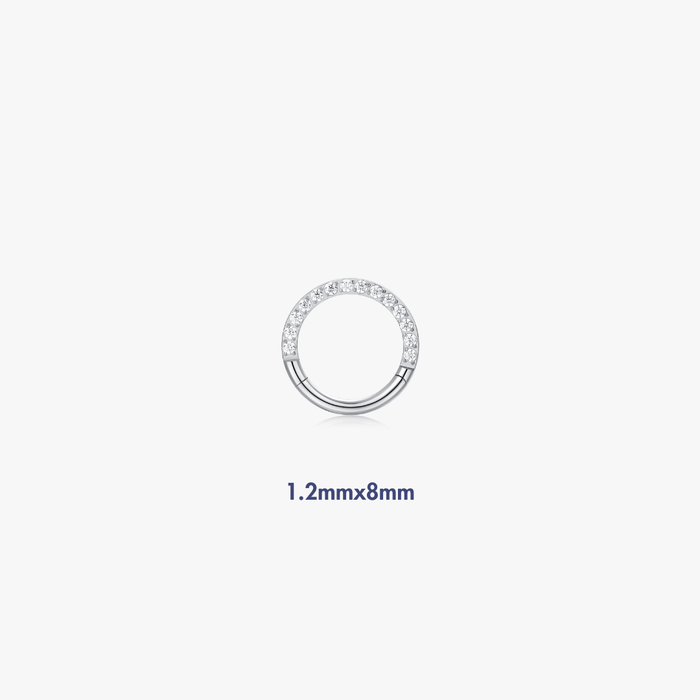 Pave Titanium Hoop (Single) - Flaire & Co.