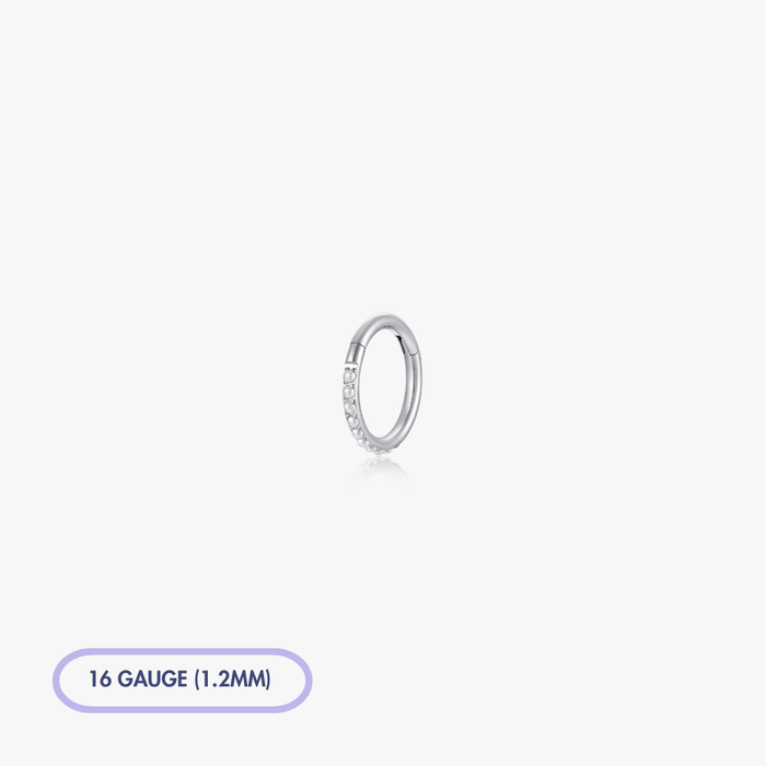 Pearl Gem Titanium Clicker Hoop (Single) - Flaire & Co.