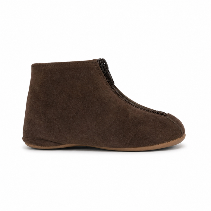 Pepe Brown Suede Zipper Bootie