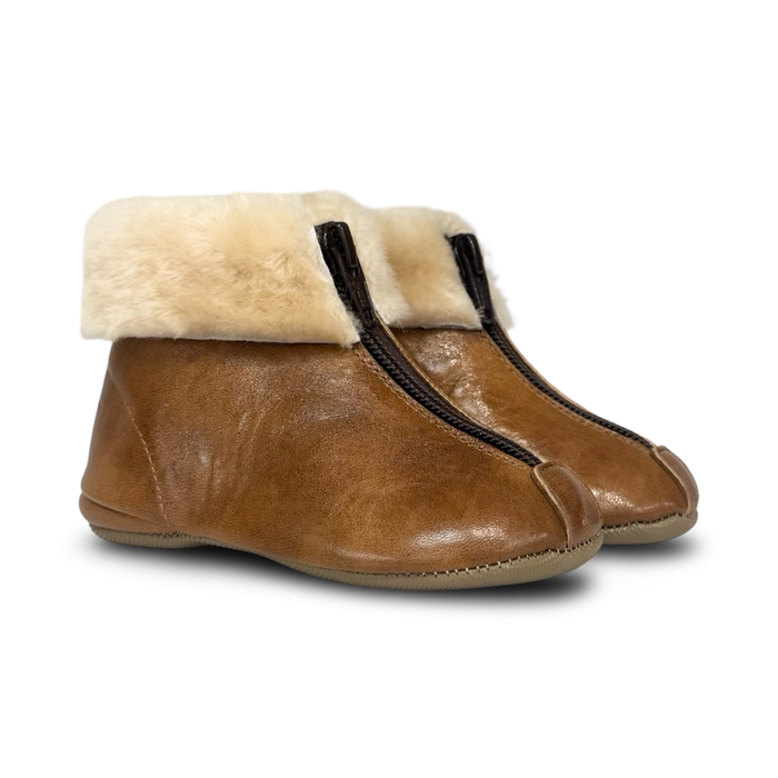 Pepe Camel Fur Zipper Bootie