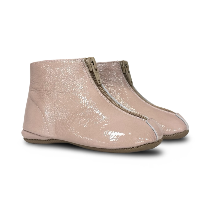 Pepe Patent Nude Zipper Bootie