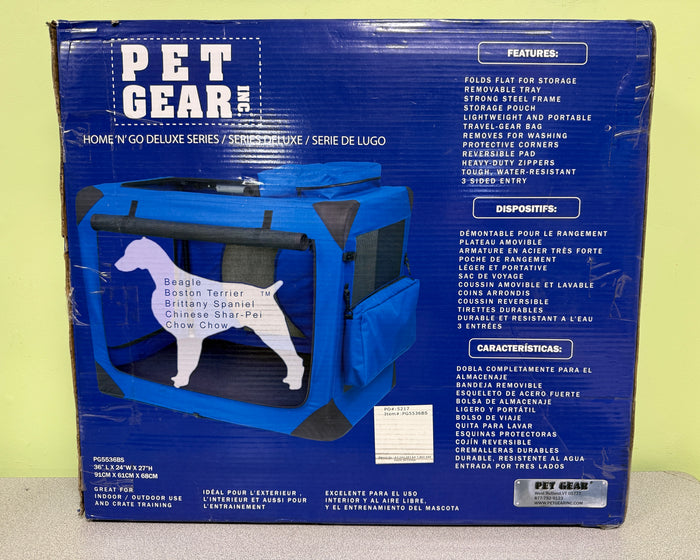 Pet Gear Home N'Go Soft Crate, Medium (36" x 24" x 27"), Blue - Brand New!
