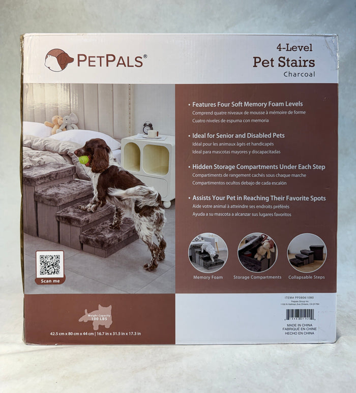 PetPals 4-Level Pet Stairs, Charcoal - Brand New!