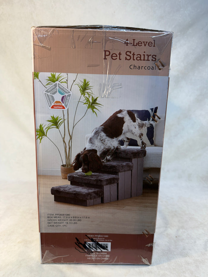 PetPals 4-Level Pet Stairs, Charcoal - Brand New!