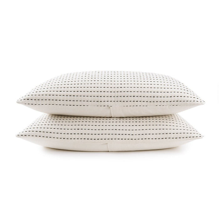Pick Stitch Cotton Sham Set