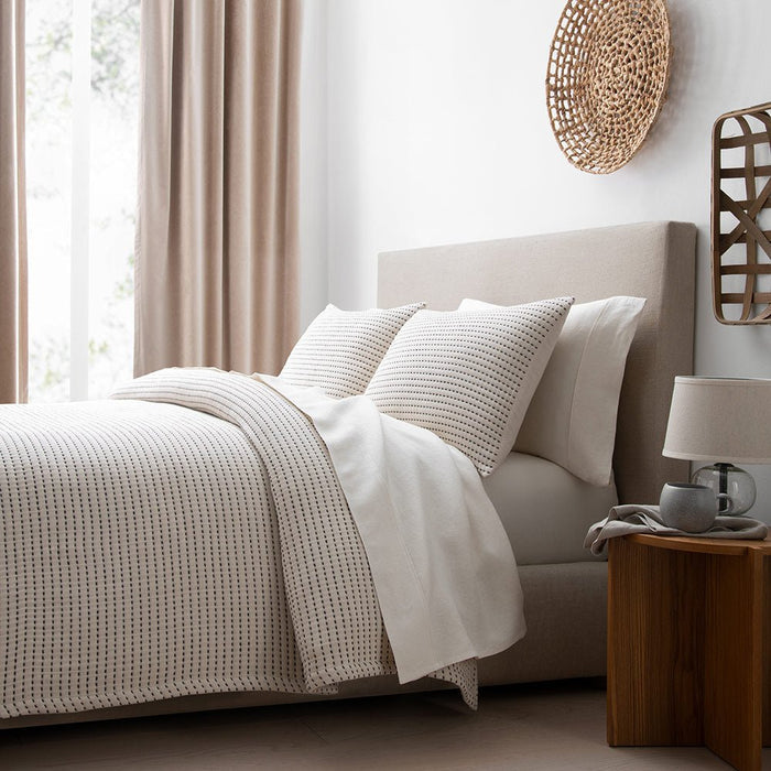Pick Stitch Cotton Sham Set
