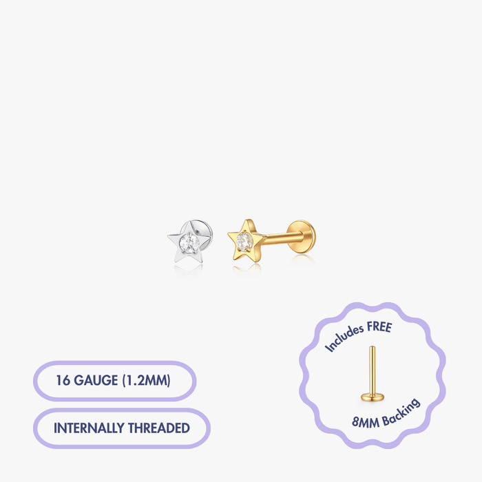 Polaris Star Gem Flat Back Stud (Single) - Flaire & Co.