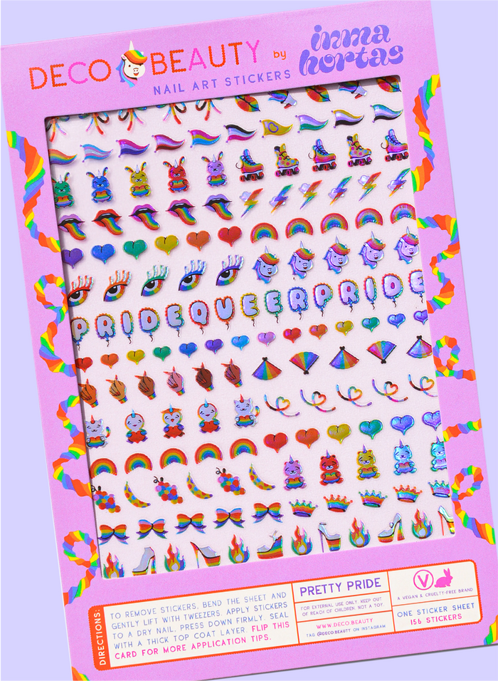 Pretty Pride sheet flay lay on purple background