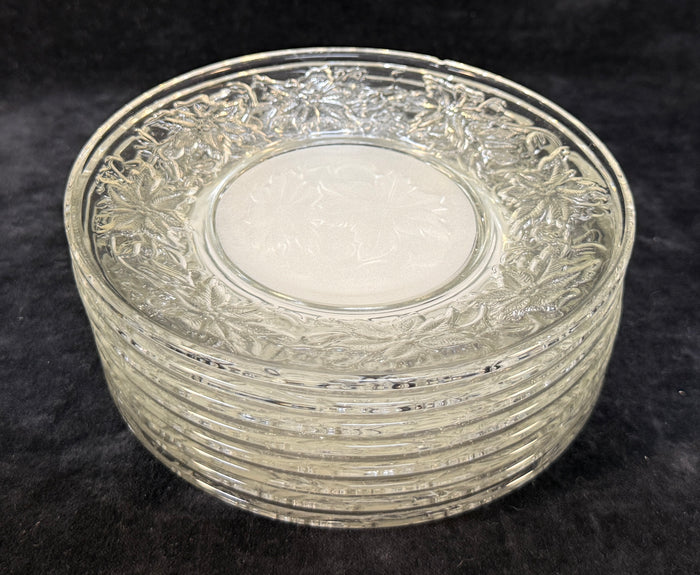 Princess House Fantasia Poinsetta 6" Bread Plates - Lot of 8