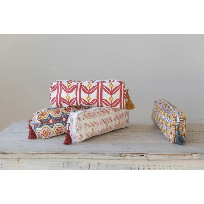 Printed Zip Pouch with Tassel Asst - The Riviera Towel Company
