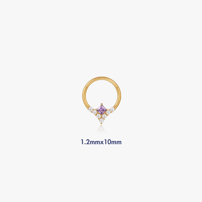 Purple Gem Lila Titanium Hoop (Single) - Flaire & Co.