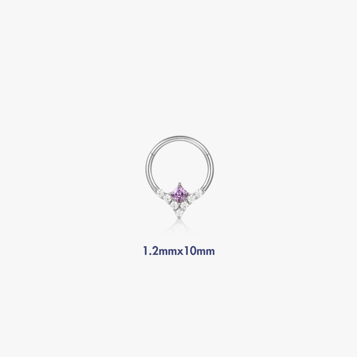 Purple Gem Lila Titanium Hoop (Single) - Flaire & Co.