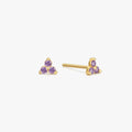 Purple Twinkle Sterling Studs in Gold - Flaire & Co.