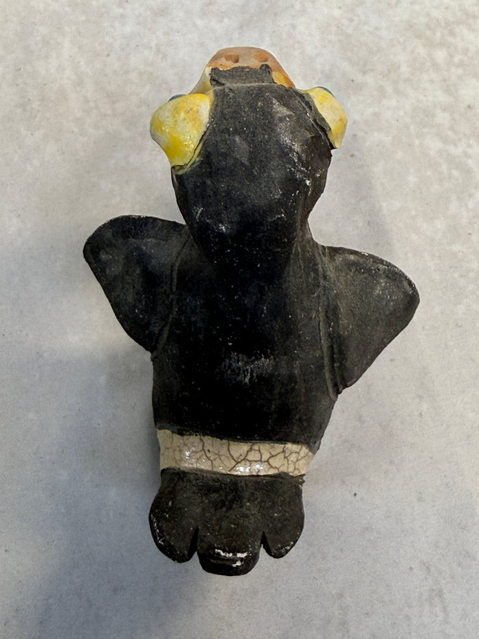 Raku Zoo Toucan Whistle by Chris Moses, Signed by Artist