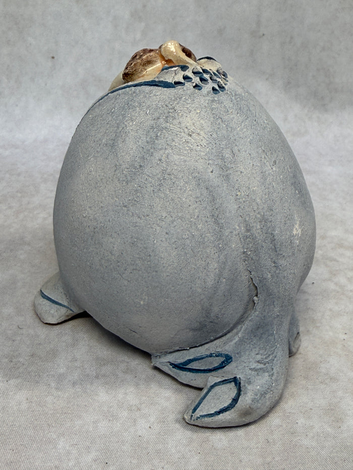 Raku Zoo Walrus Whistle by Chris Moses, Signed by Artist