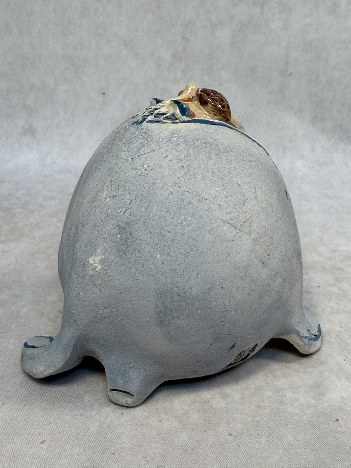 Raku Zoo Walrus Whistle by Chris Moses, Signed by Artist