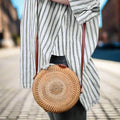 Rattan Straw Macaron Shell Crossbody