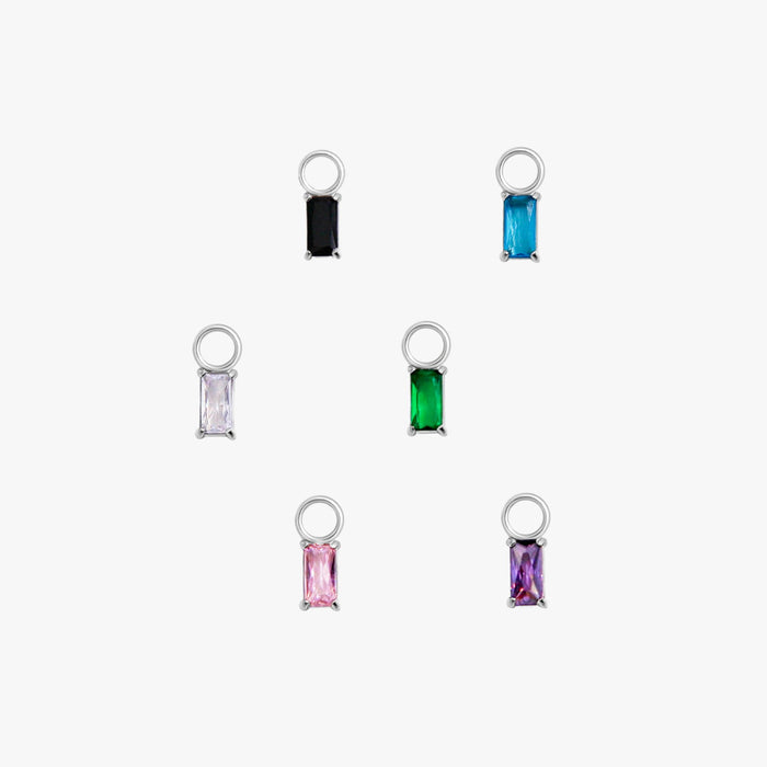 Rectangle Hoop Charms in Silver - Flaire & Co.