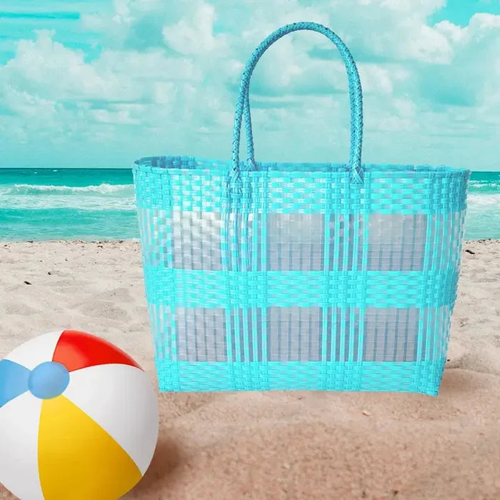 Recycled Basket Weave Tote Bag