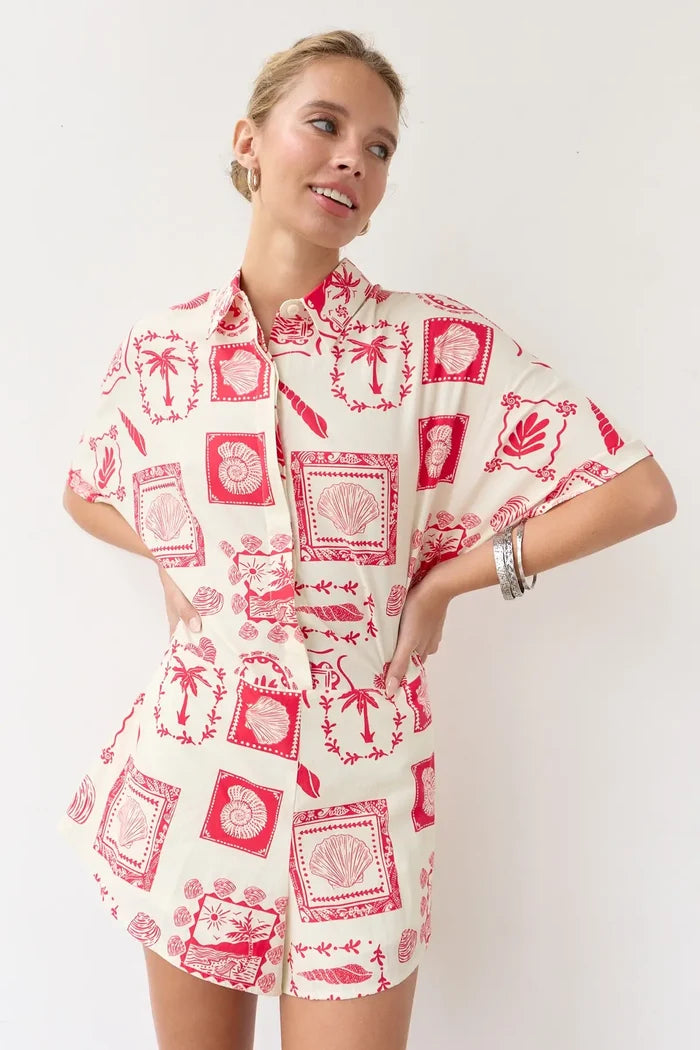 Red Shells Romper
