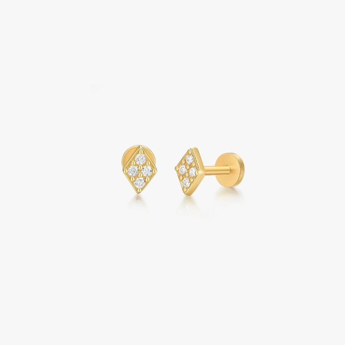 Rhombus Threadless Flat Back Stud - Flaire & Co.
