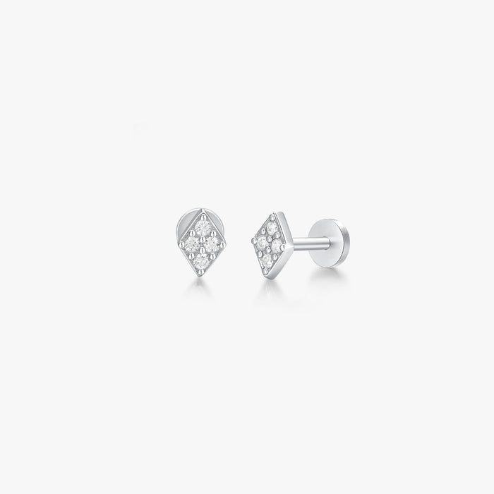 Rhombus Threadless Flat Back Stud - Flaire & Co.