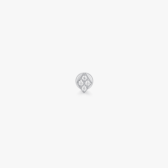 Rhombus Titanium Flat Back Stud (Single) - Flaire & Co.