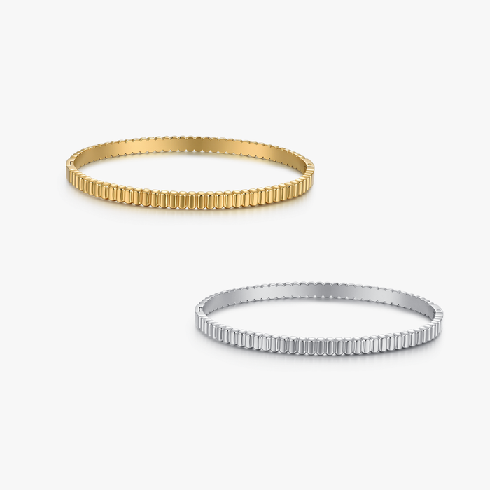 Ribbed Stacker Cuff Bangle