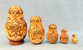 Russian Nesting Matryoshka Babushka Wooden Dolls Hand Painted Set of 5
