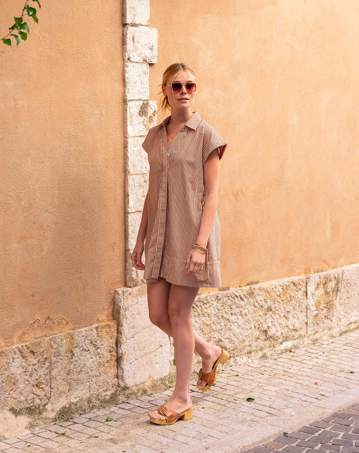 Sailor Button Down Shirt Dress