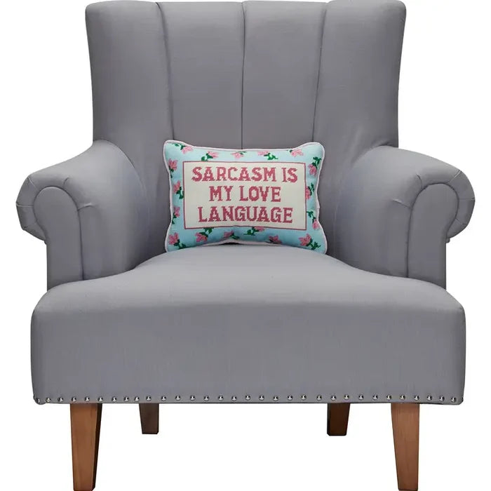 Sarcasm's My Love Embroidered Pillow