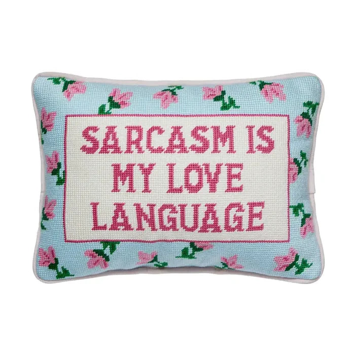 Sarcasm's My Love Embroidered Pillow