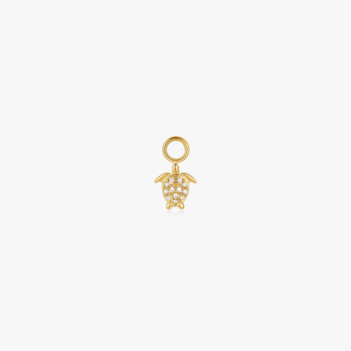 Sea Turtle Pave Hoop Charm (Single) - Flaire & Co.