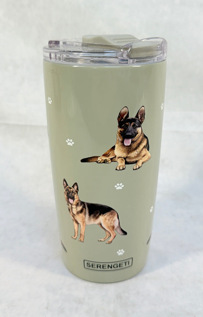 Serengeti German Shepherd 20 oz. Tumbler with Slide Lid - Brand New!