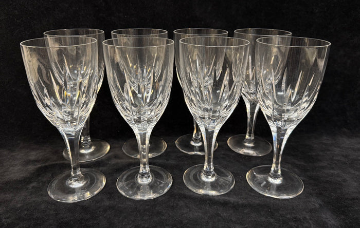 Set of 8 Atlantis Castelo Cut Crystal Water Goblets