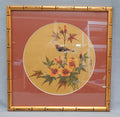 Silk Painting of Bird Among Flowers by Hong Kong Artist Chih