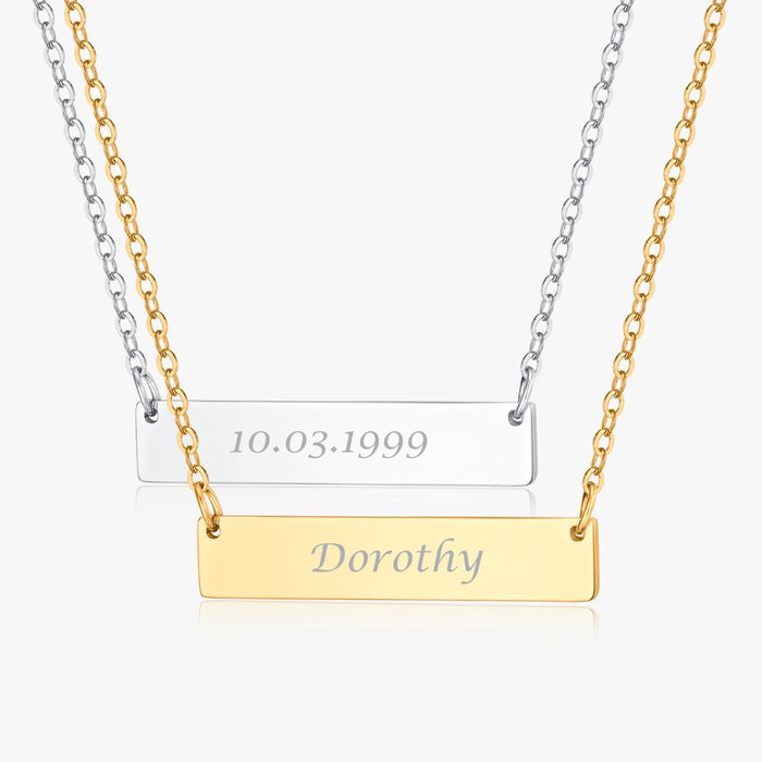 Simple Bar Necklace in Gold + Silver - Flaire & Co.