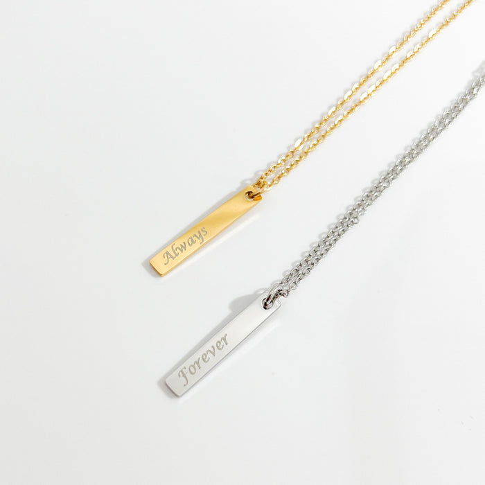 Simple Vertical Bar Necklace in Gold + Silver - Flaire & Co.