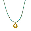 Small Open Drop on Turquoise Necklace