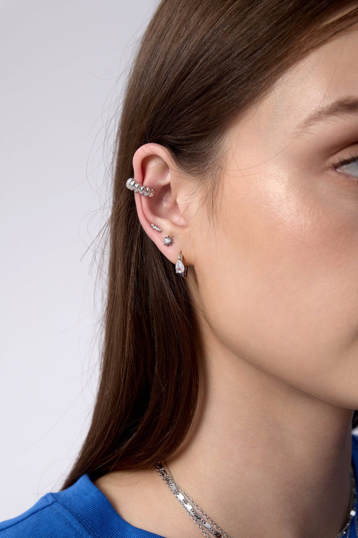 Sol Titanium Flat Back Stud (Single) - Flaire & Co.