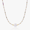 Solis Button Pearl Necklace - Flaire & Co.